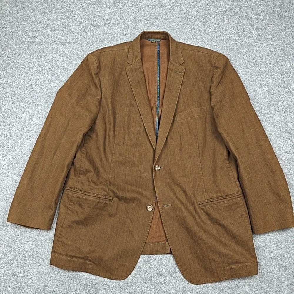 Kroon Blazer Mens 44 Brown Cotton Stretch Sport‎ Coat Jacket Casual Unlined